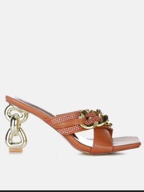 London Rag metallic Chain-Link Heels